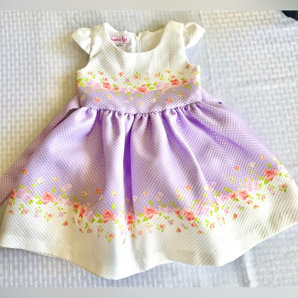 Jessica Ann Toddler Girl 2T Lavender Floral Party Dress Fall Wedding Holiday - Picture 1 of 6